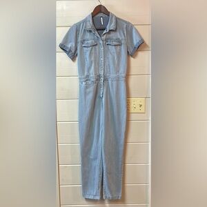 Young Fabulous & Broke Blue Aviator Short Sleeve Jumpsuit Size XS.